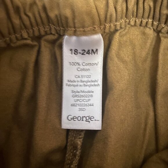George Toddler Boy Shorts | Khaki Brown Cotton Shorts 18–24M | Casual Everyday - Picture 5 of 5